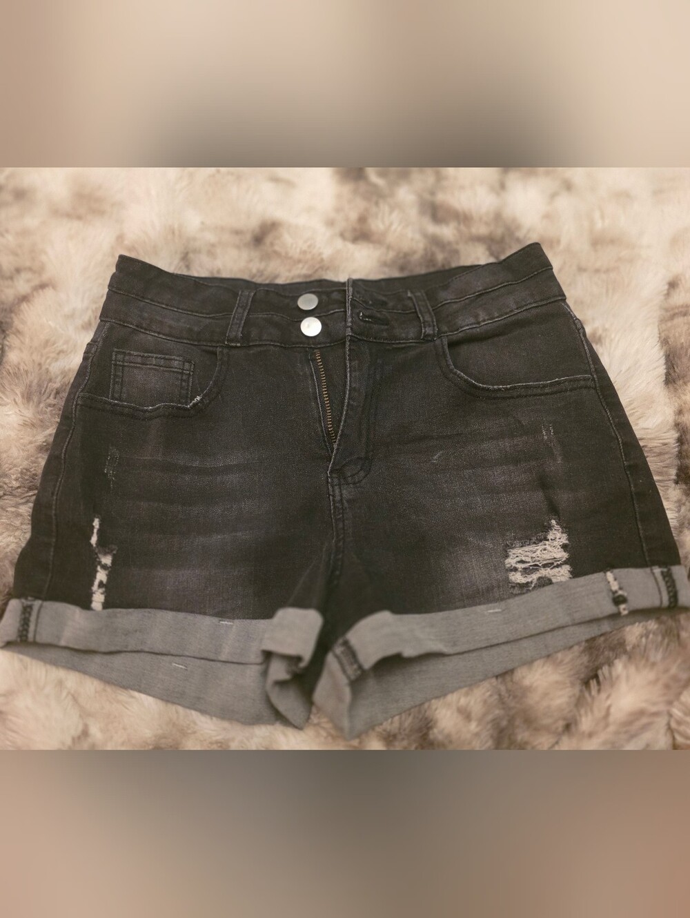 BTFBM Women High Waisted Rise Short Jean Summer Stretchy